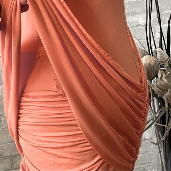 SOLD | 🔥SALE🔥 BCBGMaxAzria Alondra Melon Bodycon Mini Dress - Picture 11 of 16